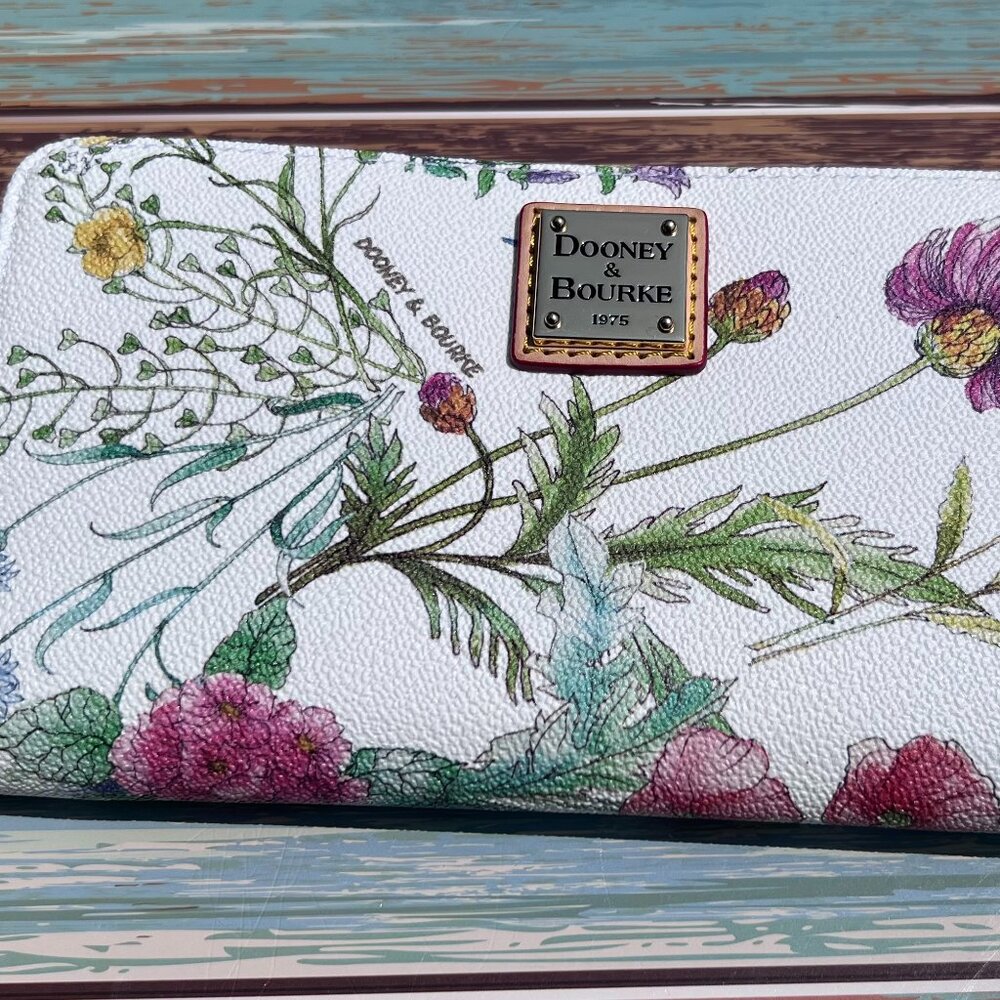 Dooney & Bourke Handbag Botanical Collection Large Zip Around Wristlet Crossbody